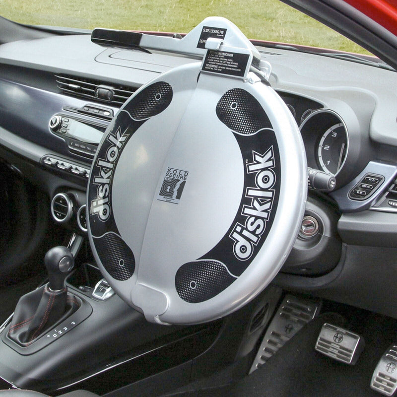 Disklok Security Steering Wheel Lock - Small (35 - 38.9cm) - Silver Colour